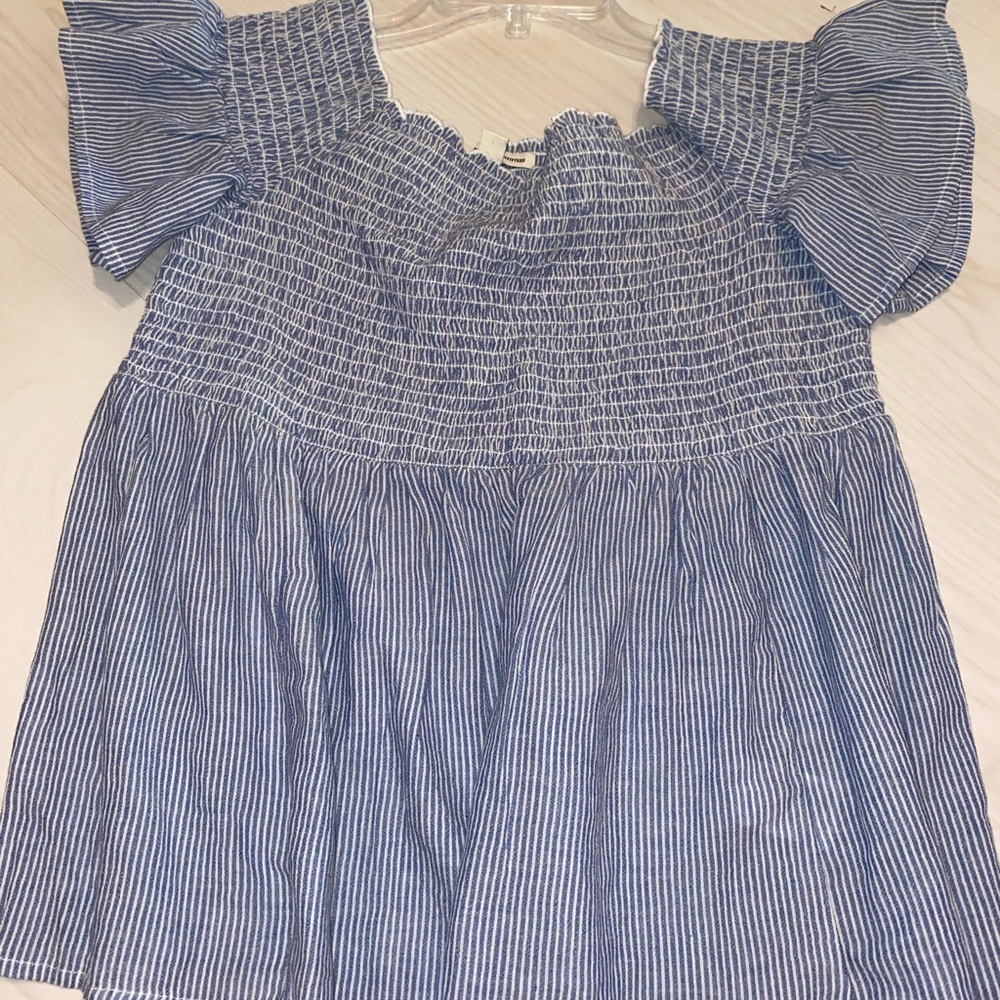 Blue off the shoulder top